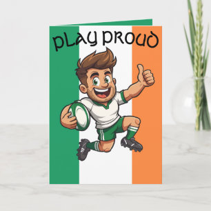 Thumbs-Up Victory Irish Rugby Spirit Card