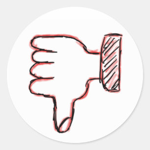 Thumps down classic round sticker