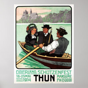 THUN OBERLAND SCHUTZENFEST SWITZERLAND Vintage Poster