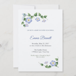 Thunbergia Vine Boy Baby Shower Invitation