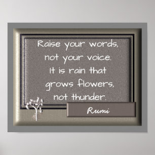 Thunder and Rain - Rumi quote -- Art print