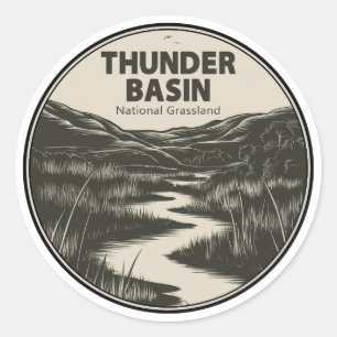 Thunder Basin National Grassland Wyoming Stream Classic Round Sticker
