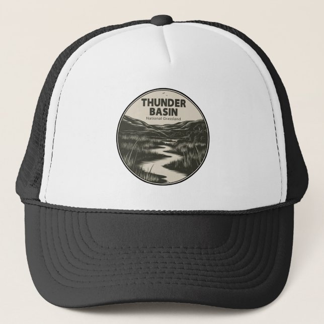 Thunder Basin National Grassland Wyoming Stream Trucker Hat (Front)