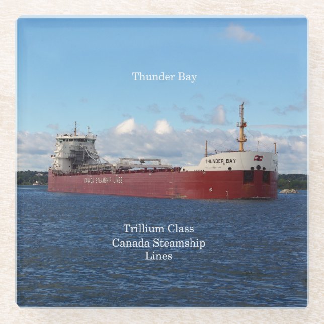 Thunder Bay glass coaster (Front)