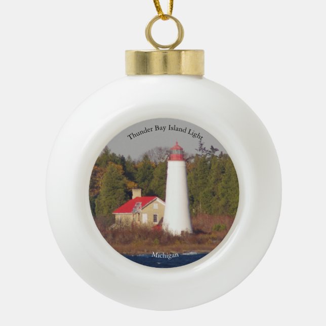 Thunder Bay Island Light ornament (Front)