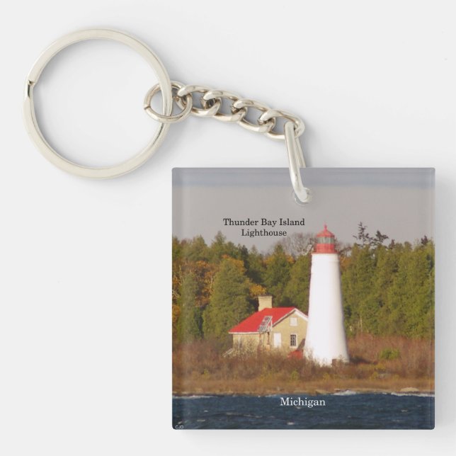 Thunder Bay Island Lighthouse key chain (Front)