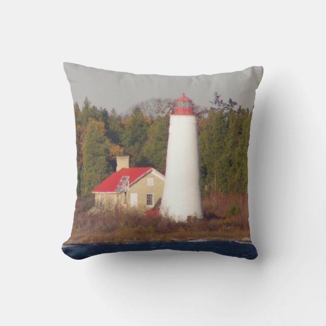 Thunder Bay Island Lighthouse pillow (Front)