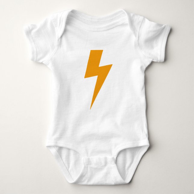 Thunder Energy Yellow Print Baby Bodysuit (Front)