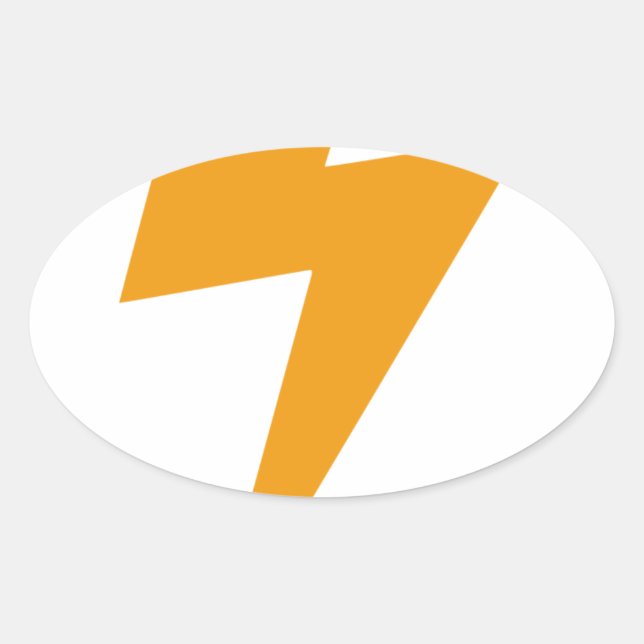 Thunder Energy Yellow Print Oval Sticker (Front)