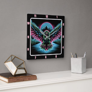 Thunder Falcon Luminous Timepiece Square Wall Clock