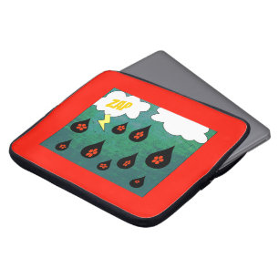 Thunder Flowers Fun Comic Book Pop Art Laptop Sleeve