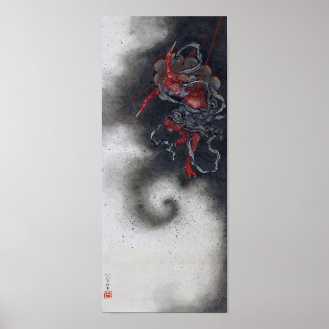 Thunder God, Hokusai Poster (Front)