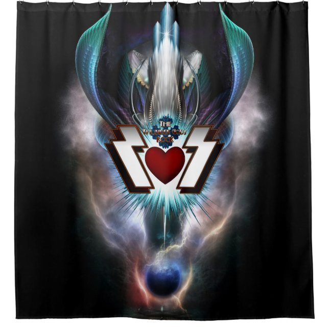 Thunder Gods Rock Shower Curtain (Front)