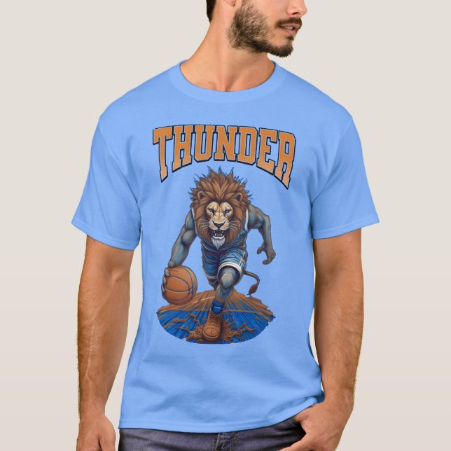 thunder hip Lion Hoops Mascot Sports boy boy T-Shirt (Front)