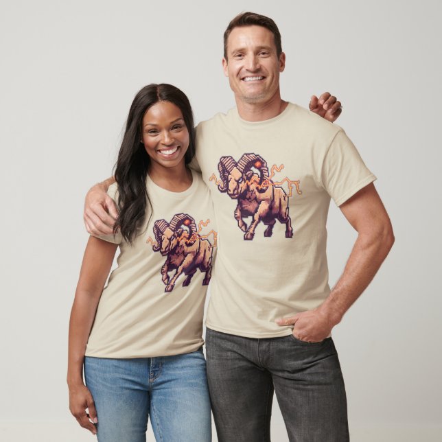 Thunder Ram – Electrified Pixel Art T-Shirt (Unisex)