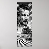 Thunder Road Dreamscape in Noir Poster