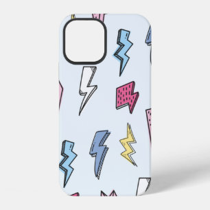 Thunder seamless background vintage illustration iPhone 12 case