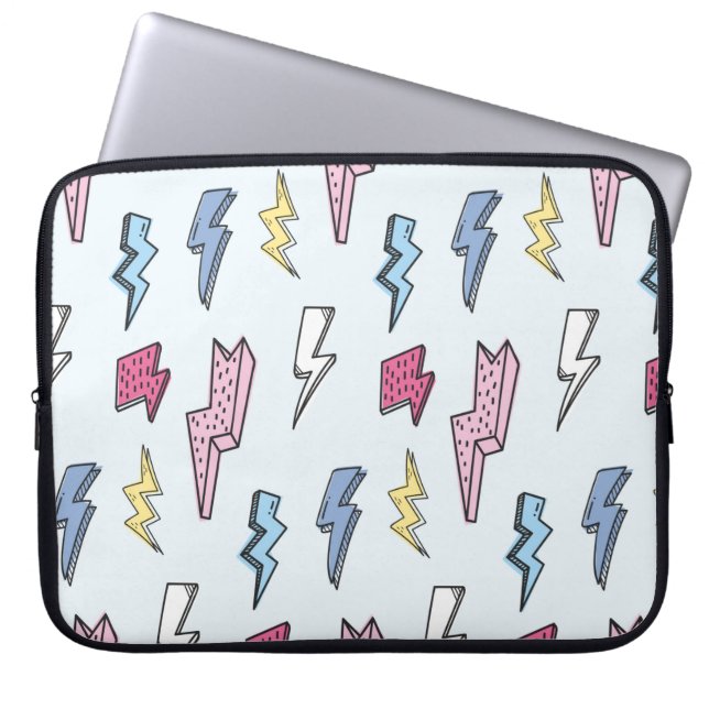 Thunder seamless background vintage illustration laptop sleeve (Front)