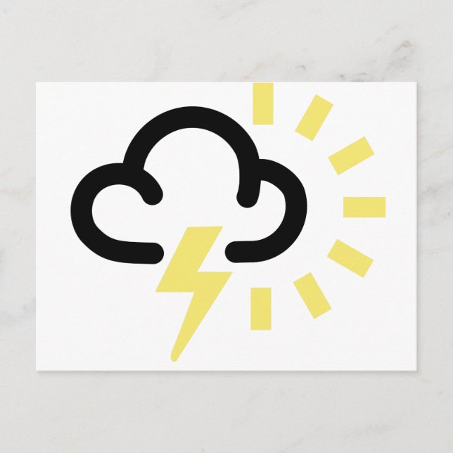 Thunder Storm: Retro weather forecast symbol Postcard (Front)