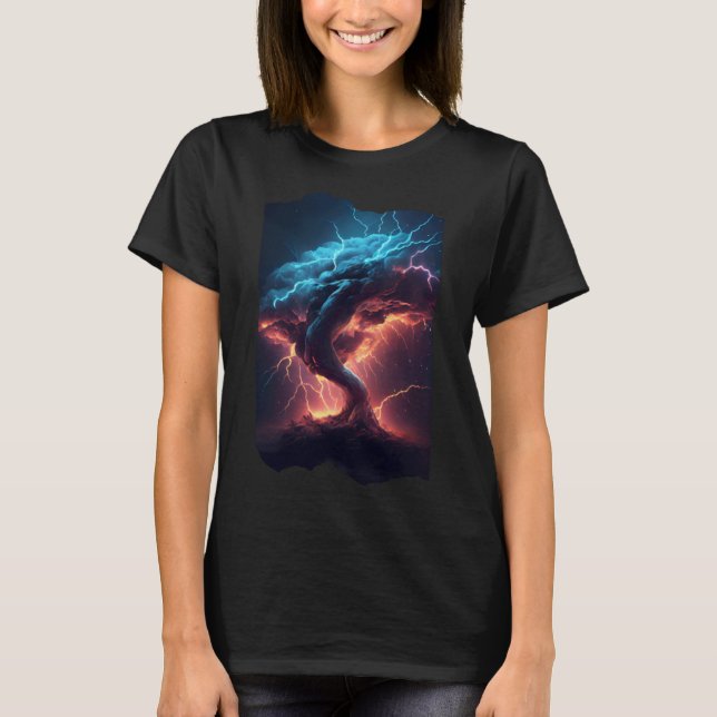 Thunder Storm Surreal Artwork T-Shirt (Front)