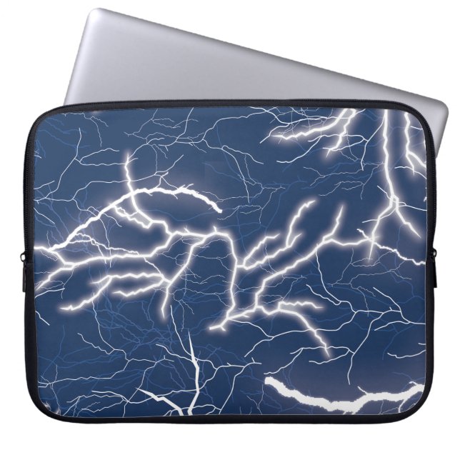 Thunder Strike Lightening Thunder Storm Pattern Laptop Sleeve (Front)