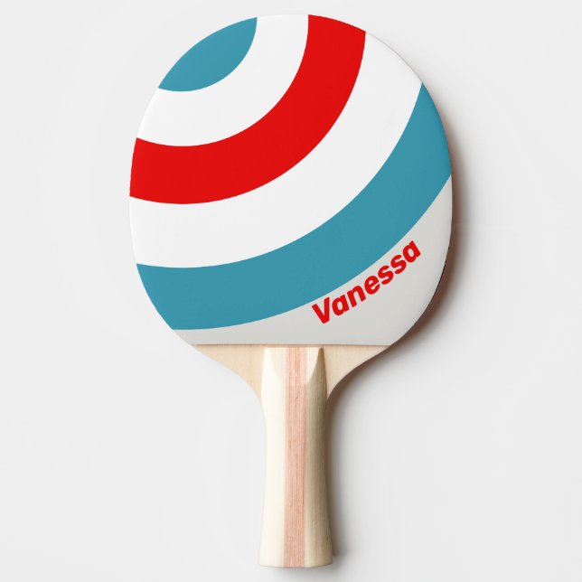 Thunderbird Circle Stripe with Name Ping Pong Paddle (Front)