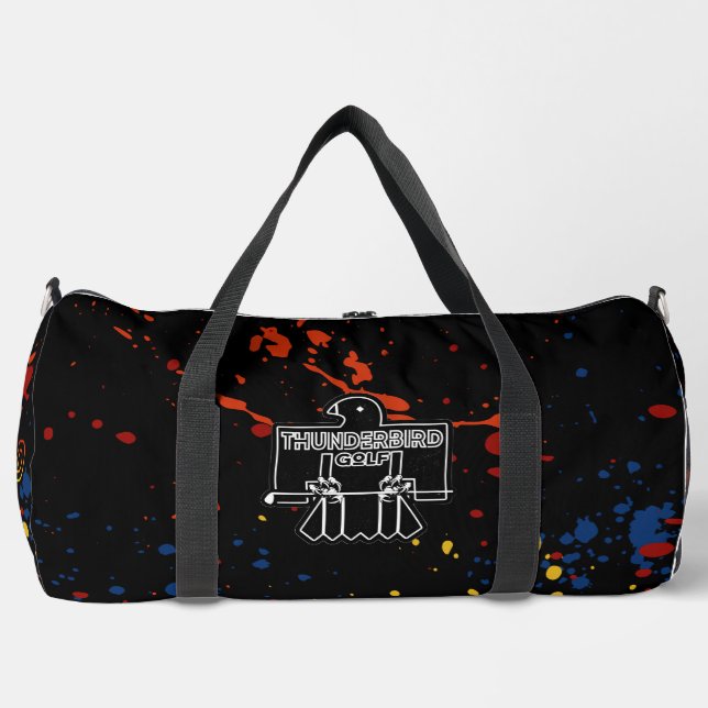 Thunderbird Golf Duffle Bag – Black Splatter (Front)