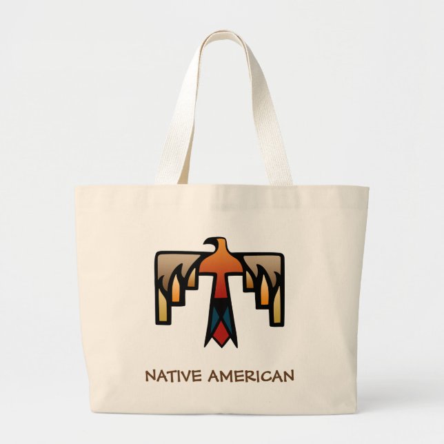 Thunderbird - Native American Indian Symbol Large Tote Bag (Front)
