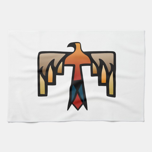 Thunderbird - Native American Indian Symbol Tea Towel (Horizontal)