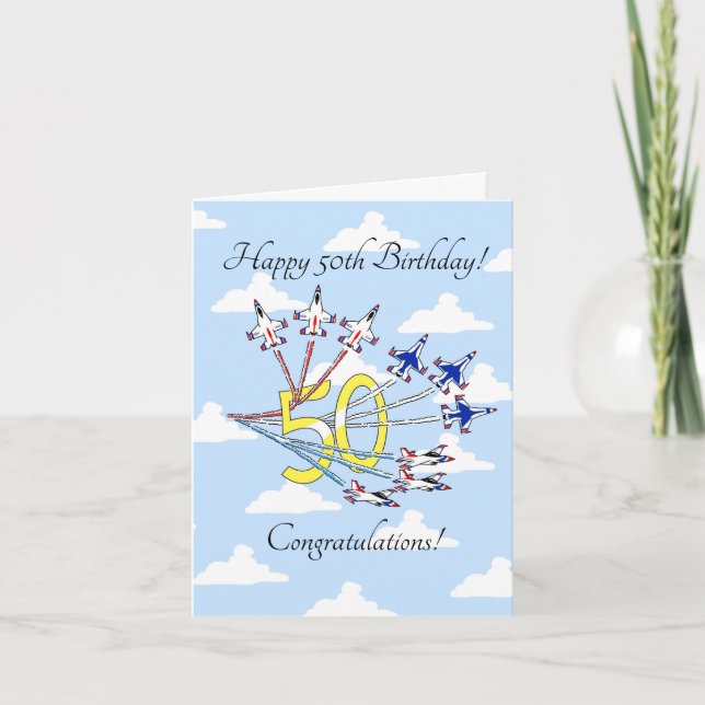 Thunderbirds 50th Birthday Card Blue Sky (Front)