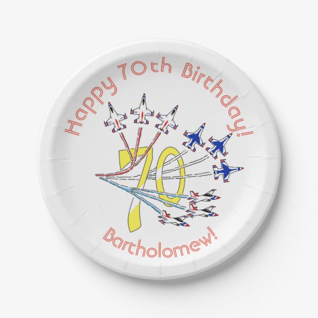 Thunderbirds 70th Birthday Paper Plate (Front)