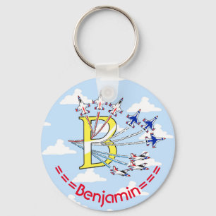 Thunderbirds Blue Sky - B - Initial Key Ring