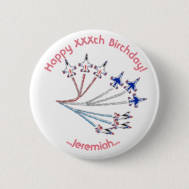 Thunderbirds Customisable Birthday Badge (Front)