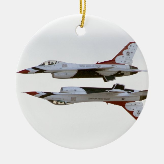 Thunderbirds Manoeuvre - Mirror Ceramic Tree Decoration (Front)