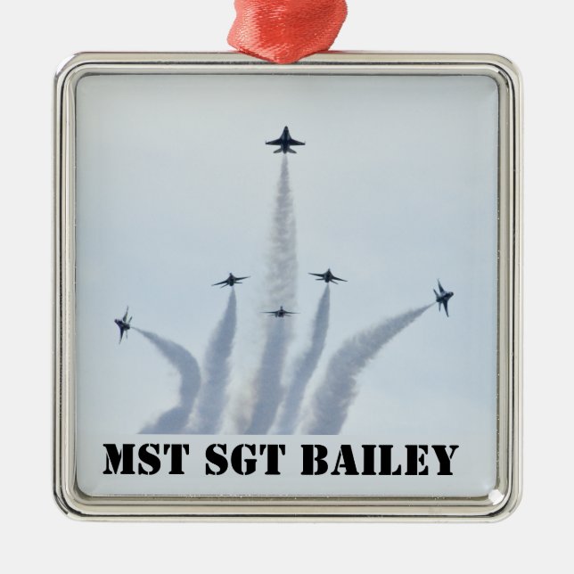 Thunderbirds Split Formation Metal Tree Decoration (Front)