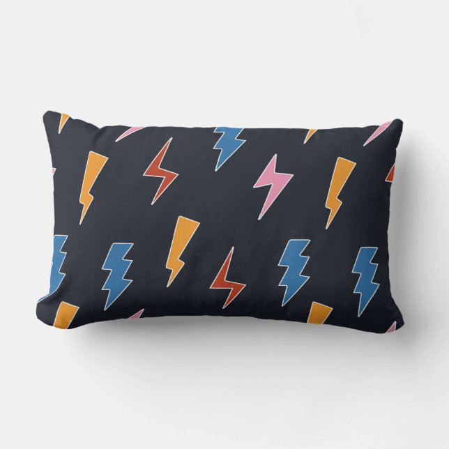 Thunderbolts seamless pattern,hand drawn lightning lumbar cushion (Front)