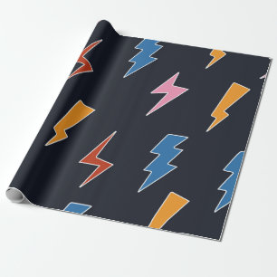Thunderbolts seamless pattern,hand drawn lightning wrapping paper