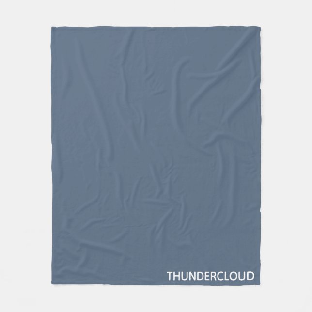 Thundercloud Blue-gray Color Name Fleece Blanket (Front)