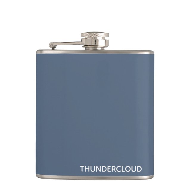 Thundercloud Blue-gray Color Name Hip Flask (Front)