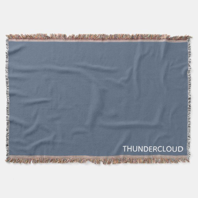 Thundercloud Blue-gray Color Name Throw Blanket (Front)