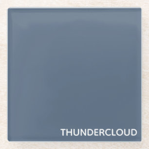 Thundercloud Blue-grey Colour Name Glass Coaster