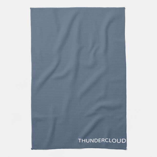 Thundercloud Blue-grey Colour Name Tea Towel (Vertical)