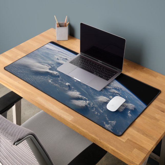 Thunderhead Anvils Of Earth Onto Southern Borneo. Desk Mat (Office 2)