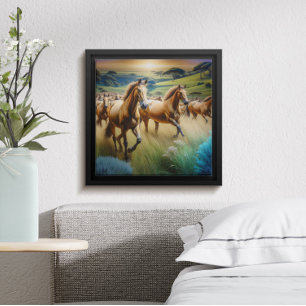 Thundering Hooves: A Herd of Horses in Motion Poster