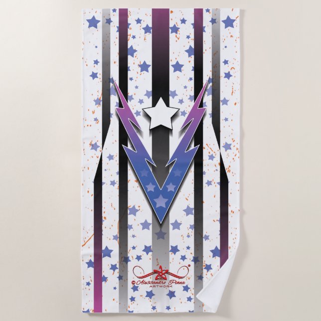 Thundering Stars Beach Towel (Front)