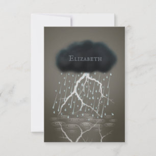 Thunderstorm in Surreal World Sepia personalised Thank You Card