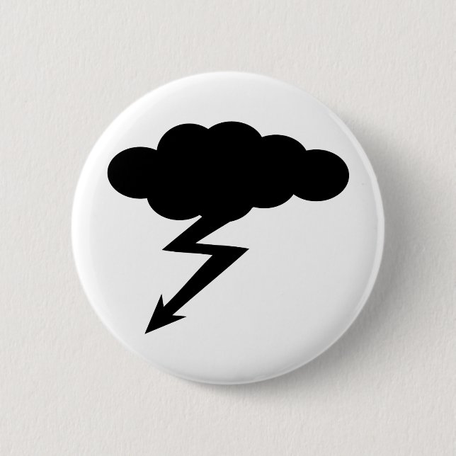 thunderstorm lightning 6 cm round badge (Front)