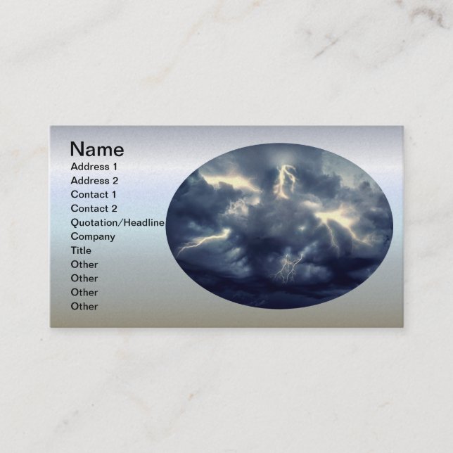 Thunderstorm Lightning Business Card (Front)