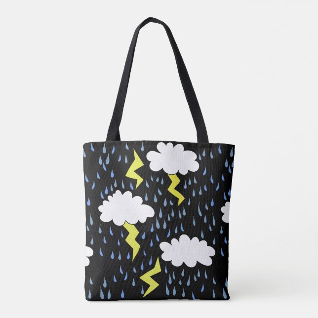 Thunderstorm Lightning strikes Tote Bag (Back)