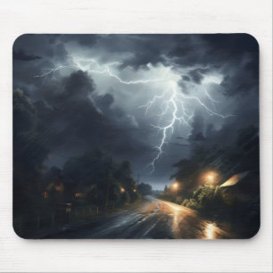 Thunderstorm over Road Mouse Pad